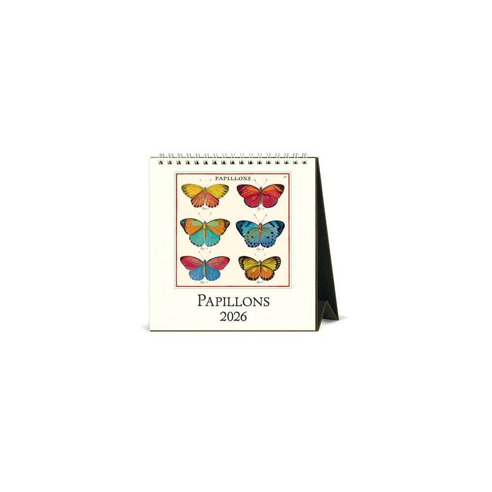 2026 Cavallini Desk Calendar Papillons